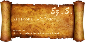 Szolnoki Sándor névjegykártya