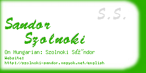 sandor szolnoki business card